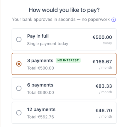 MONEI Flex checkout screenshot